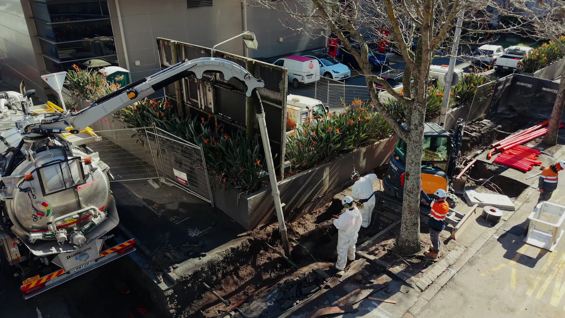 Truck on site, wide